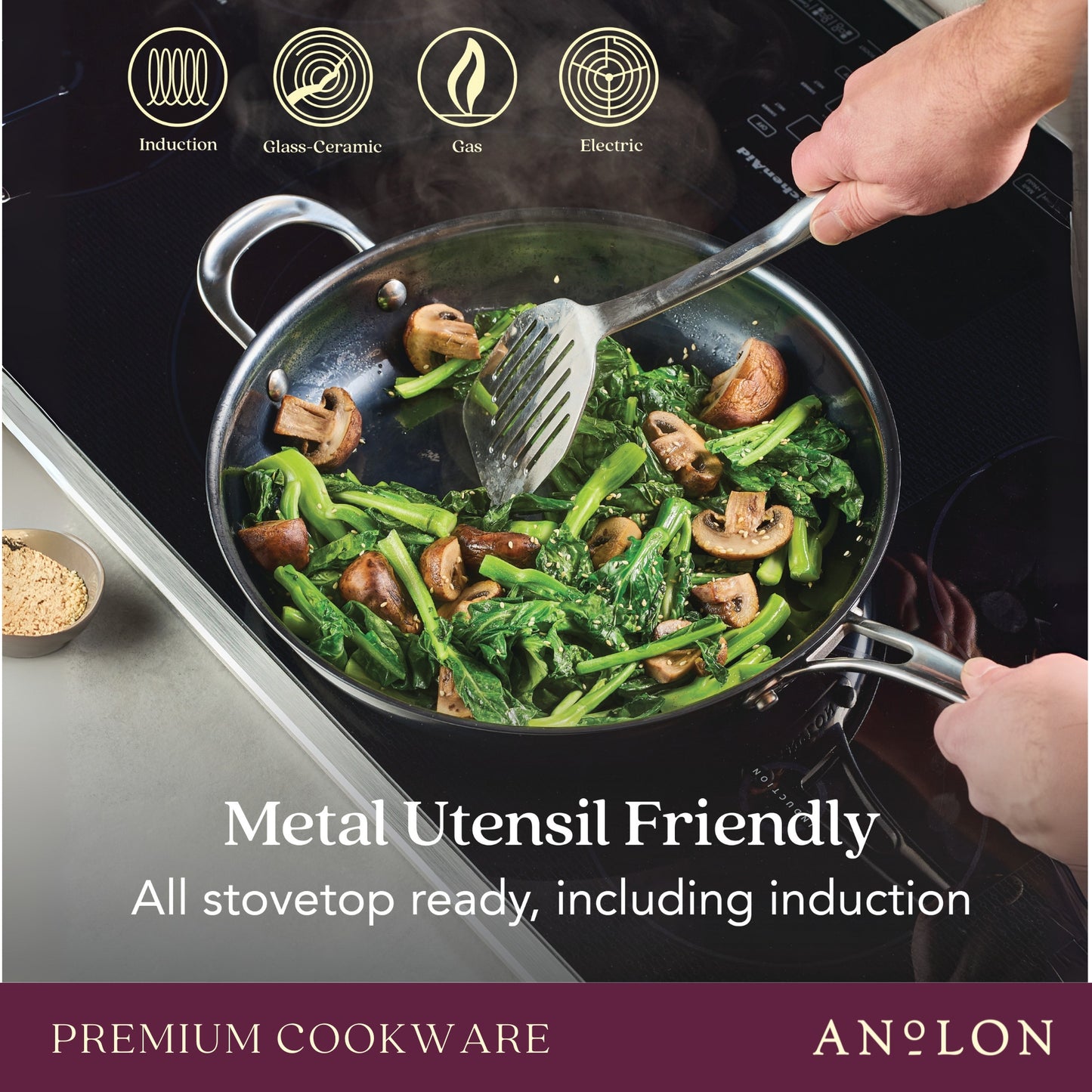 Anolon N₂ Carbon Steel Induction Skillet 30cm