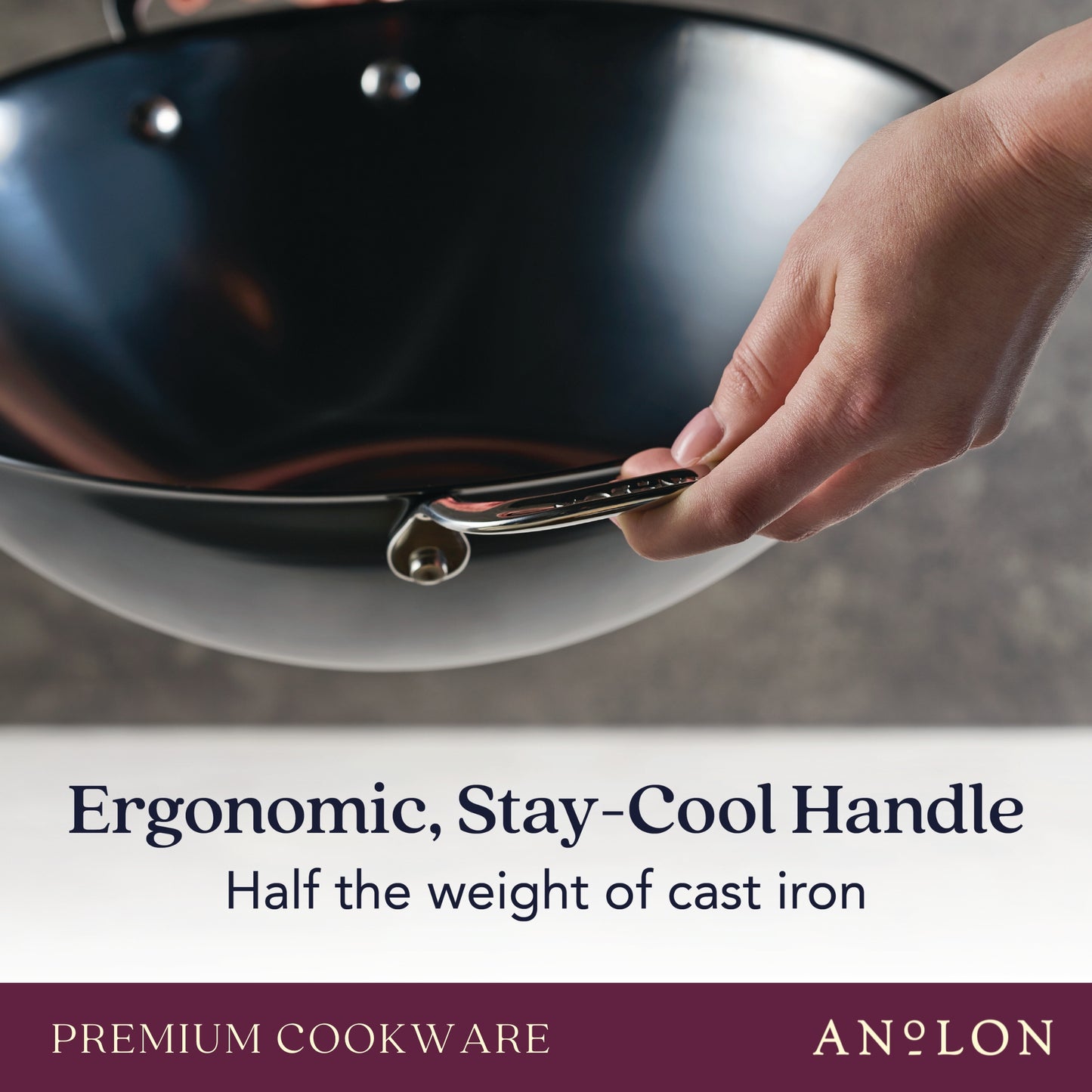 Anolon N₂ Carbon Steel Induction Wok 36cm