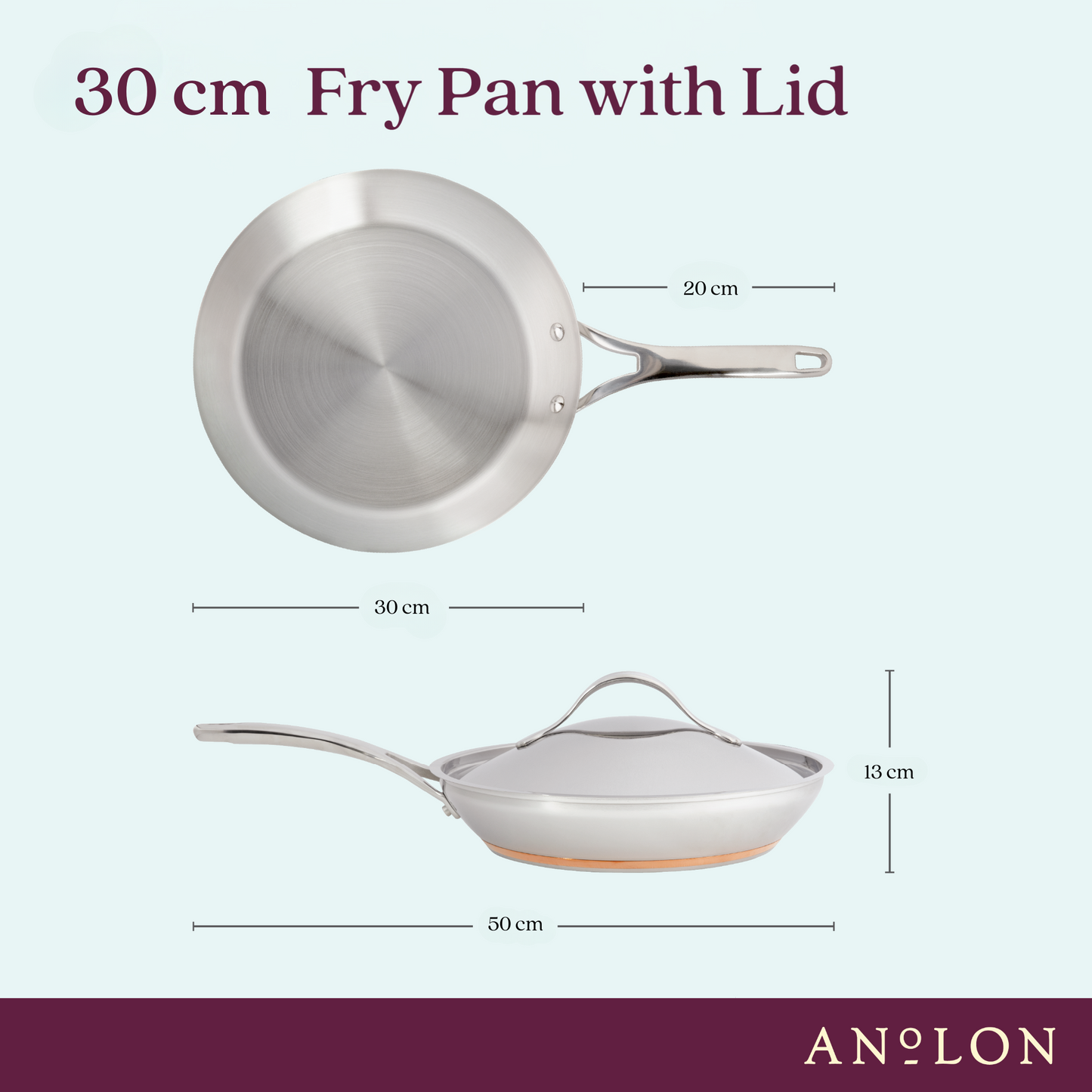 Anolon Nouvelle Copper Stainless Steel Induction Covered Skillet 30cm