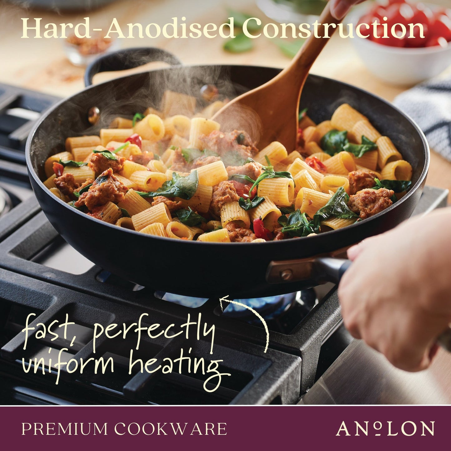 Anolon Advanced Home Nonstick Covered Saute With Helper Handle 30cm Onyx