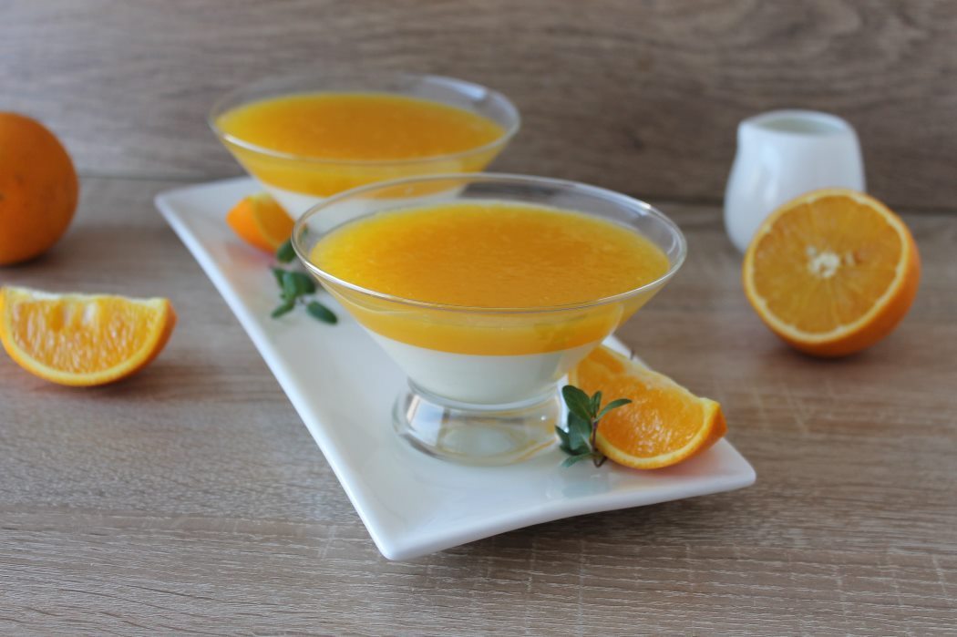 Coconut and Vanilla Bean Panna cotta with Orange Jelly