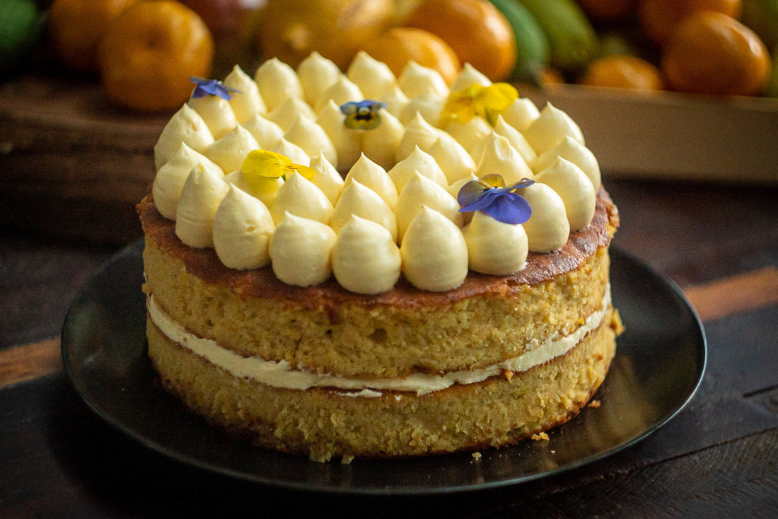 Flourless Orange Cake with Lemon Buttercream