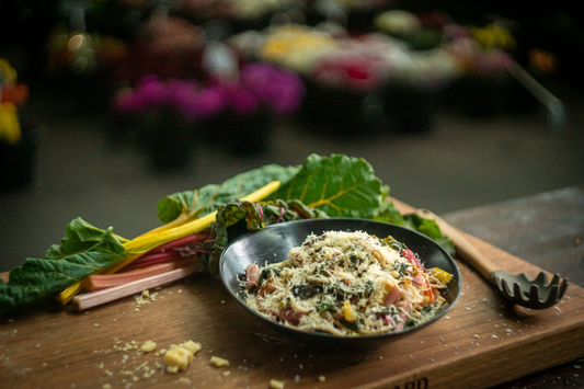 Rainbow Chard Primavera Spaghetti