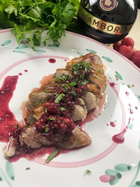 Crispy Skinned Duck Breast with Raspberry Sauce