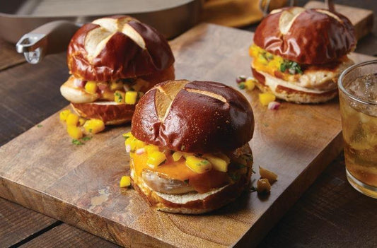 Grilled Chicken Burger with Mango Salsa