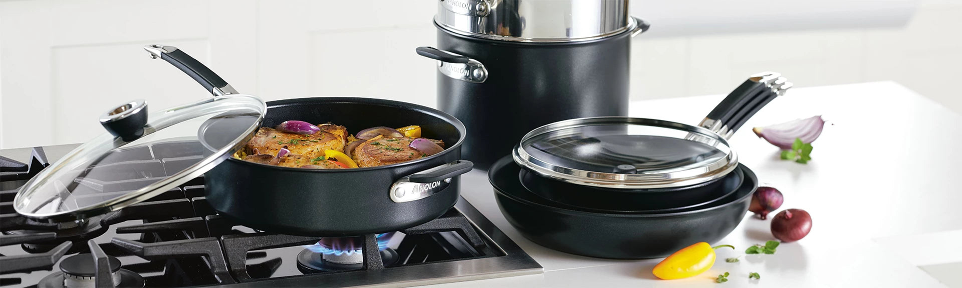 Stack Induction Cookware Smart Stack Cookware | Stackable Cookware | Anolon Australia