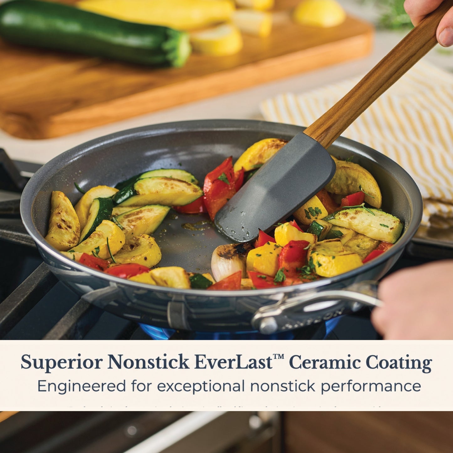 Anolon EverLast Ceramic Stainless Steel Induction Open Frypan 25.4cm