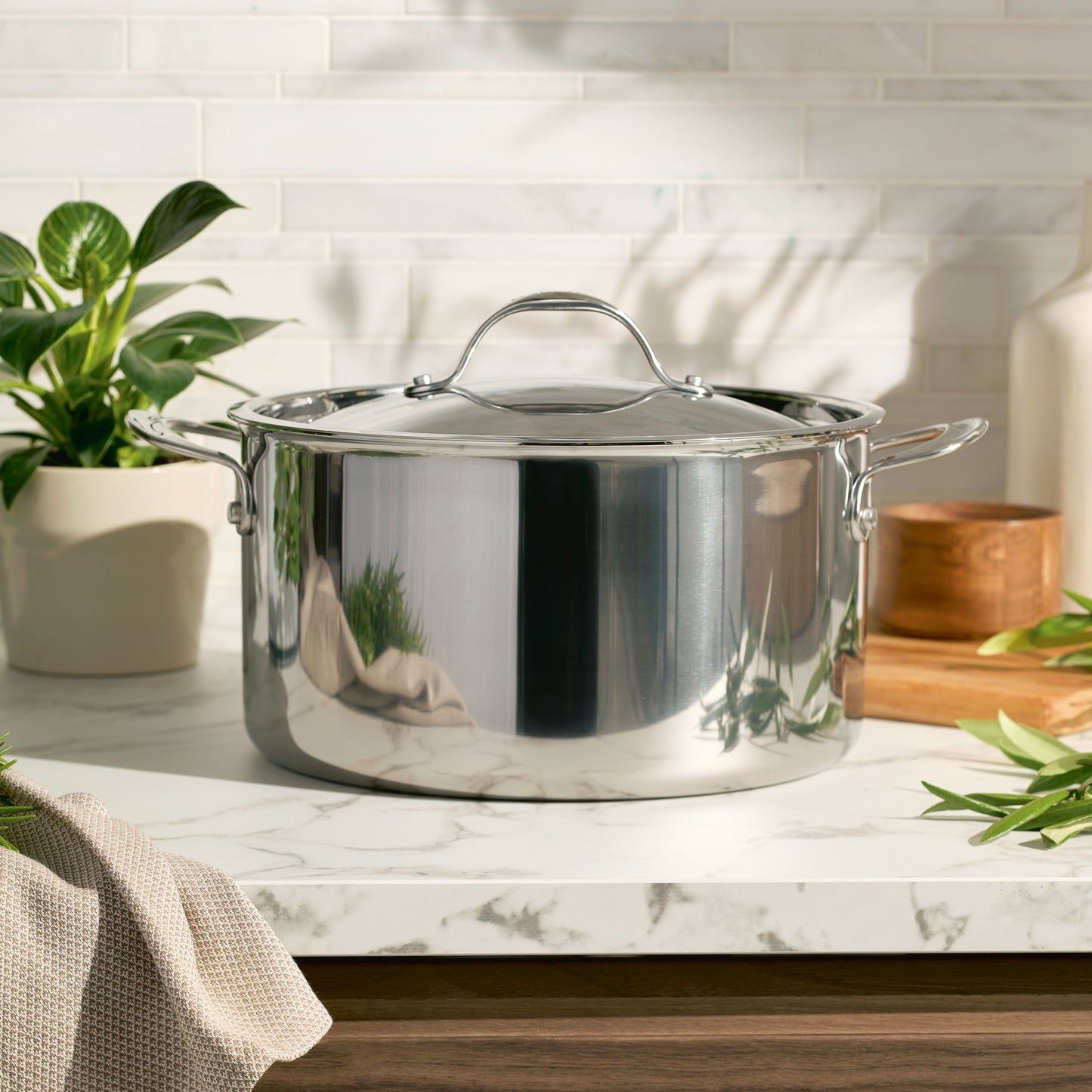 Anolon EverLast Tri-Ply Clad Stainless Steel Induction Covered Stockpot 26cm/7.6L