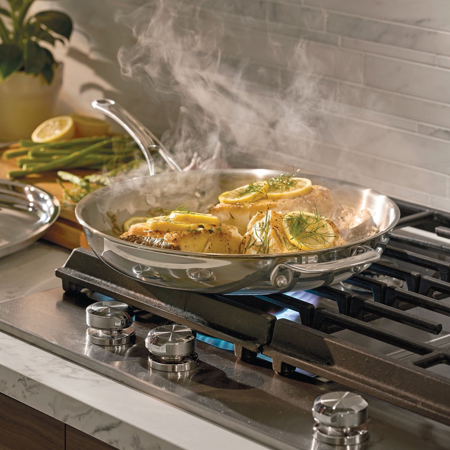 Anolon EverLast Tri-Ply Clad Stainless Steel Induction Covered Frypan with Helper Handle 32cm