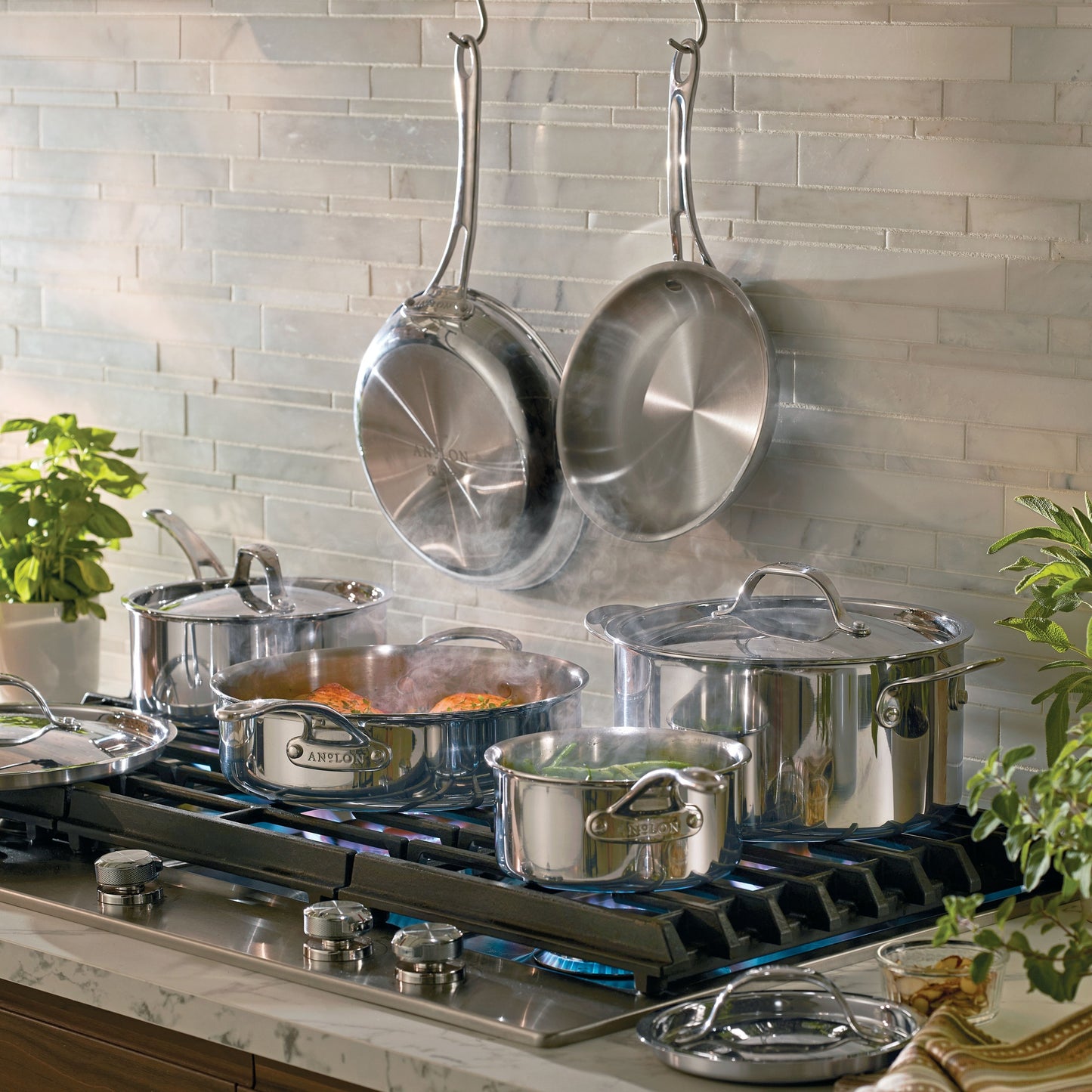 Anolon EverLast Tri-Ply Clad Stainless Steel Induction 10 Piece Cookware Set