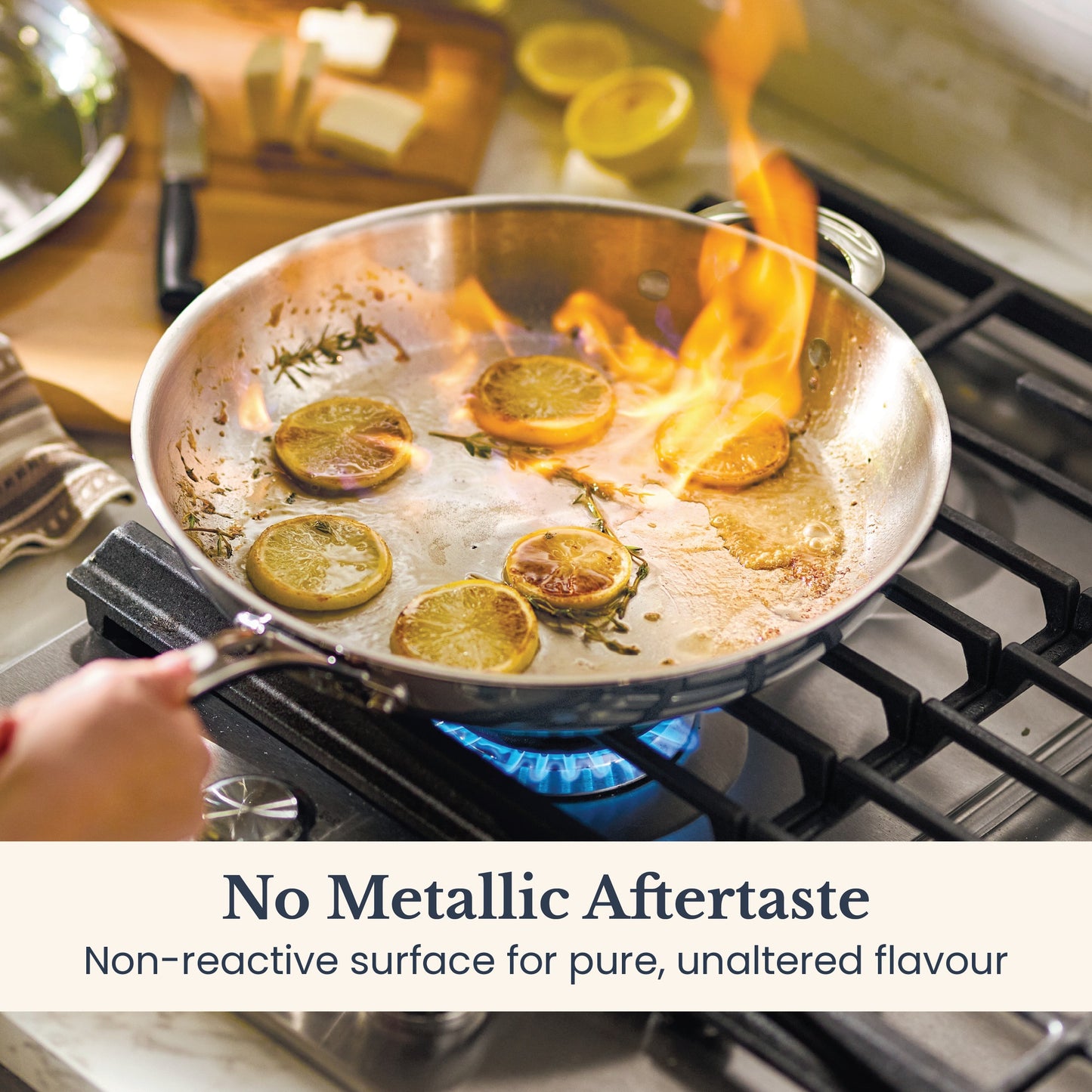 Anolon EverLast Tri-Ply Clad Stainless Steel Induction Covered Frypan with Helper Handle 32cm