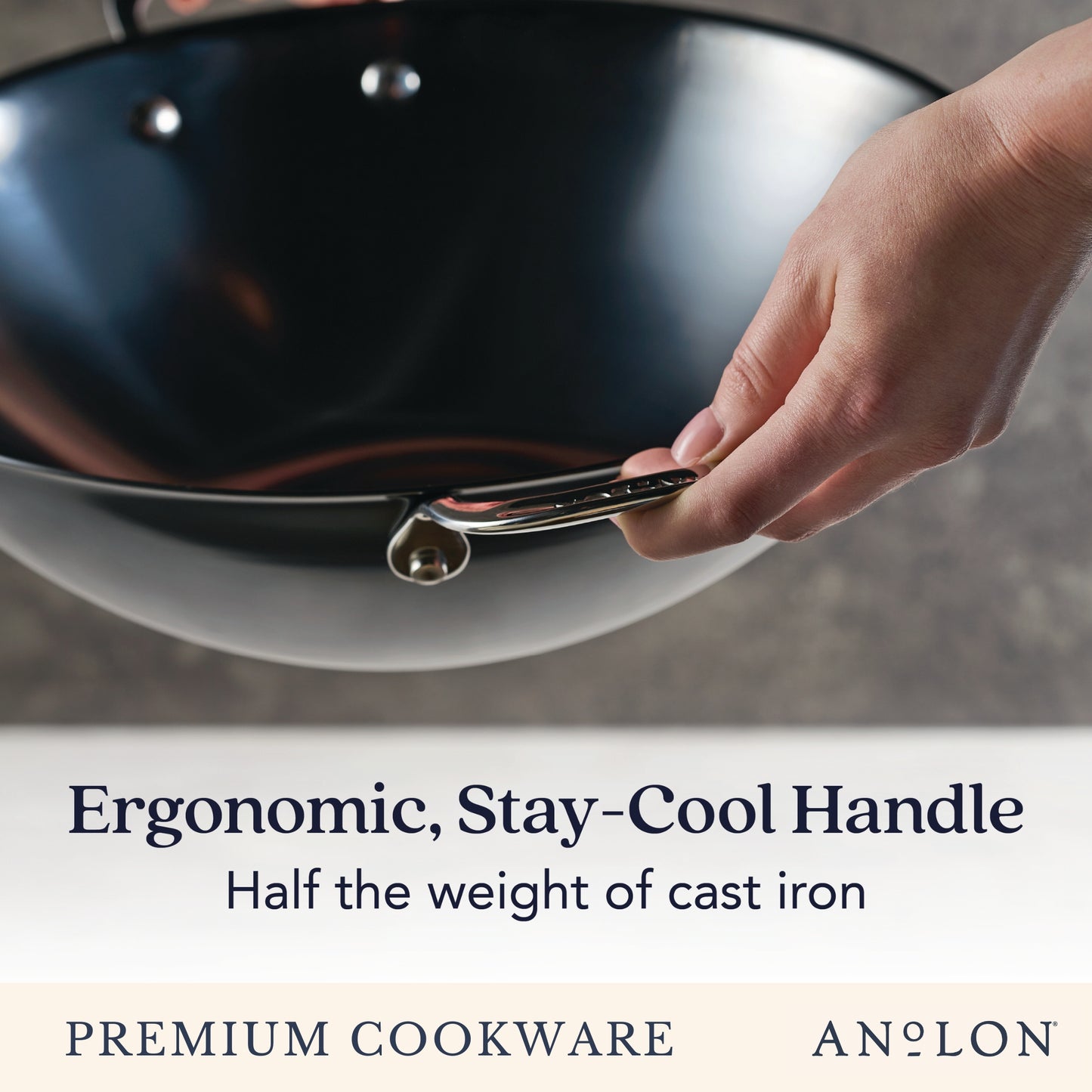 Anolon N₂ Carbon Steel Induction Wok 36cm