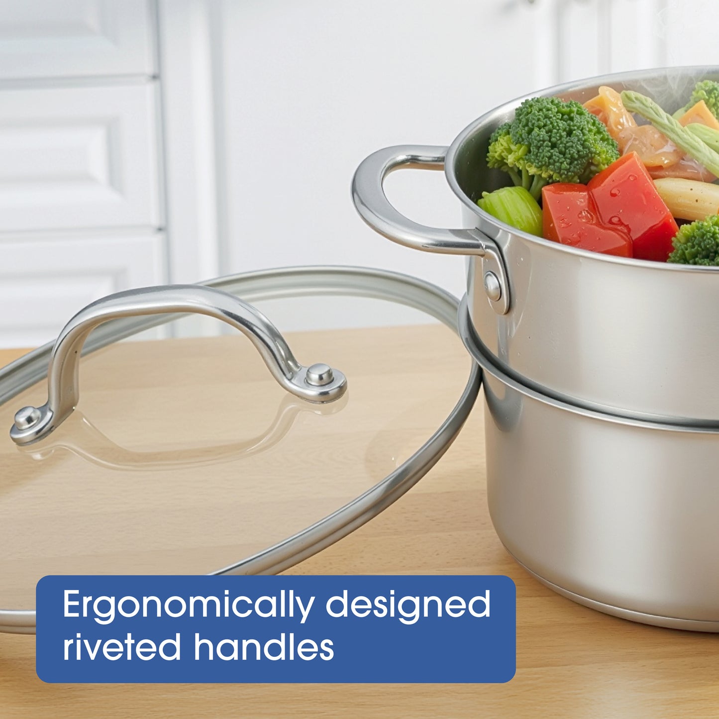 Stainless Steel Universal Steamer With Lid 16/18/20cm