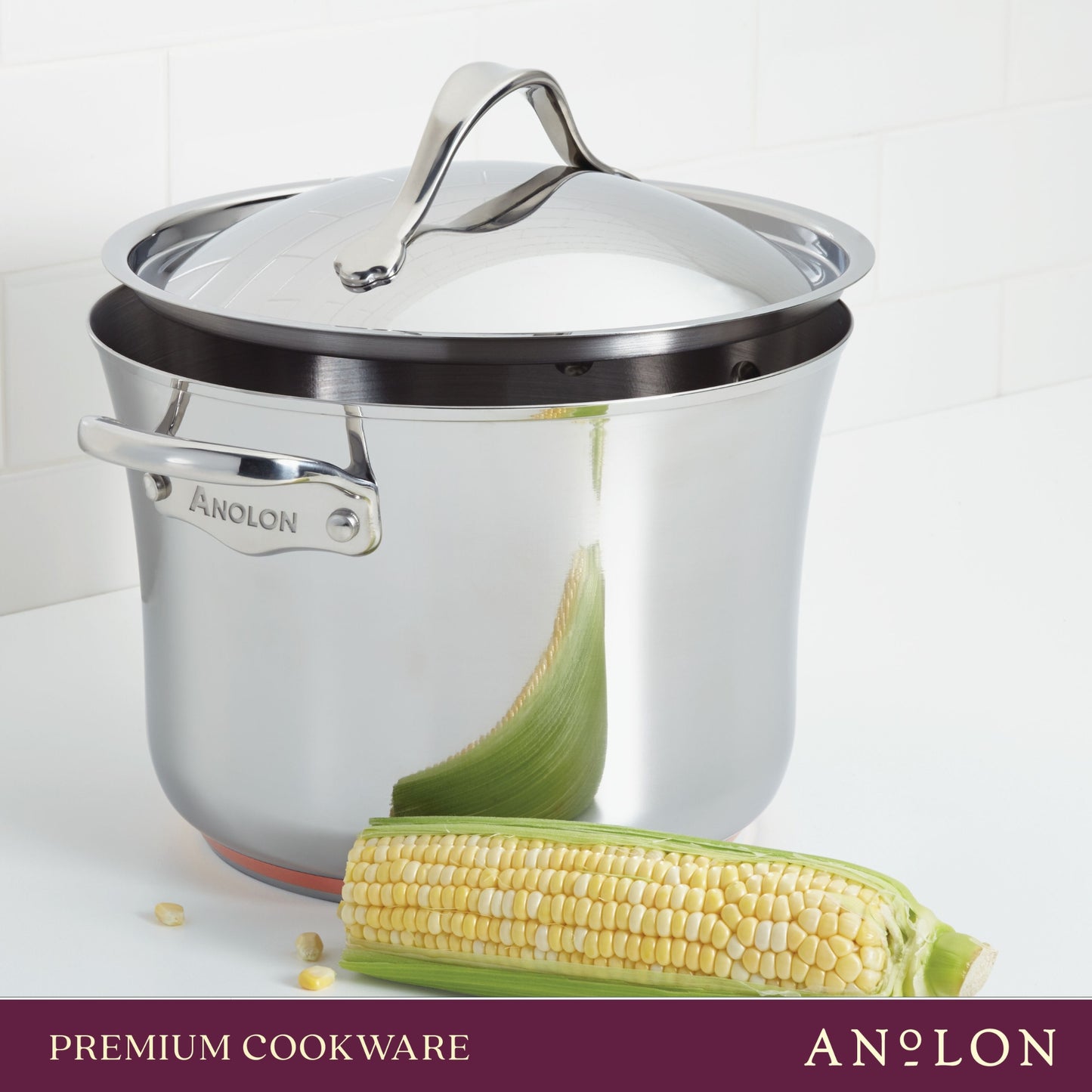 Anolon Nouvelle Copper Stainless Steel Induction Covered Stockpot 24cm/6.2L