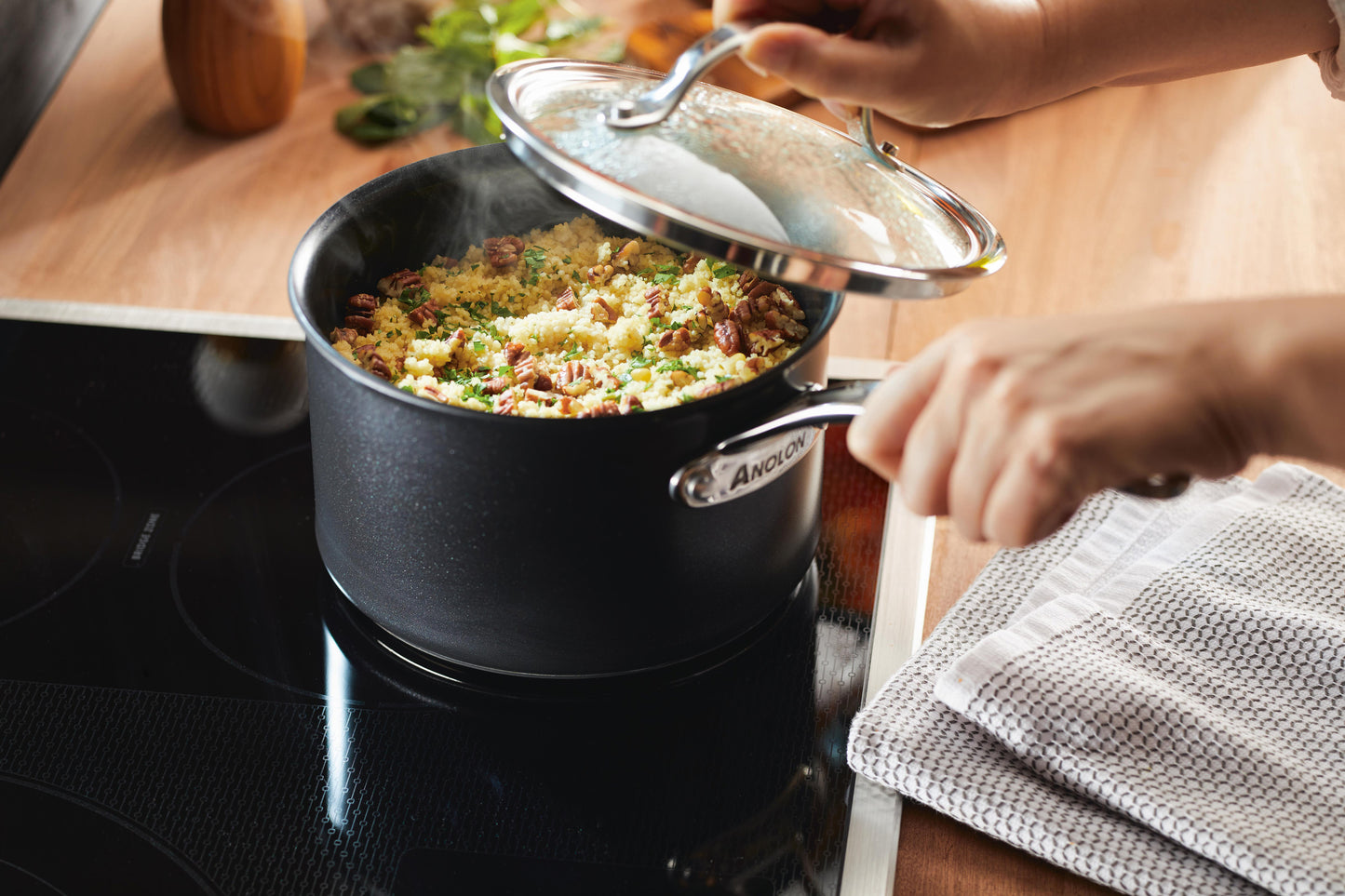 Anolon X Hybrid Stainless Steel Nonstick Induction 3 Piece Set