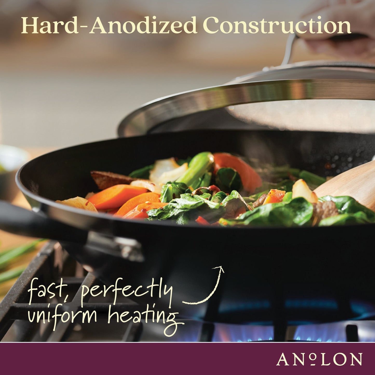 ANOLON Advanced Home 36cm Covered Wok with side handles
