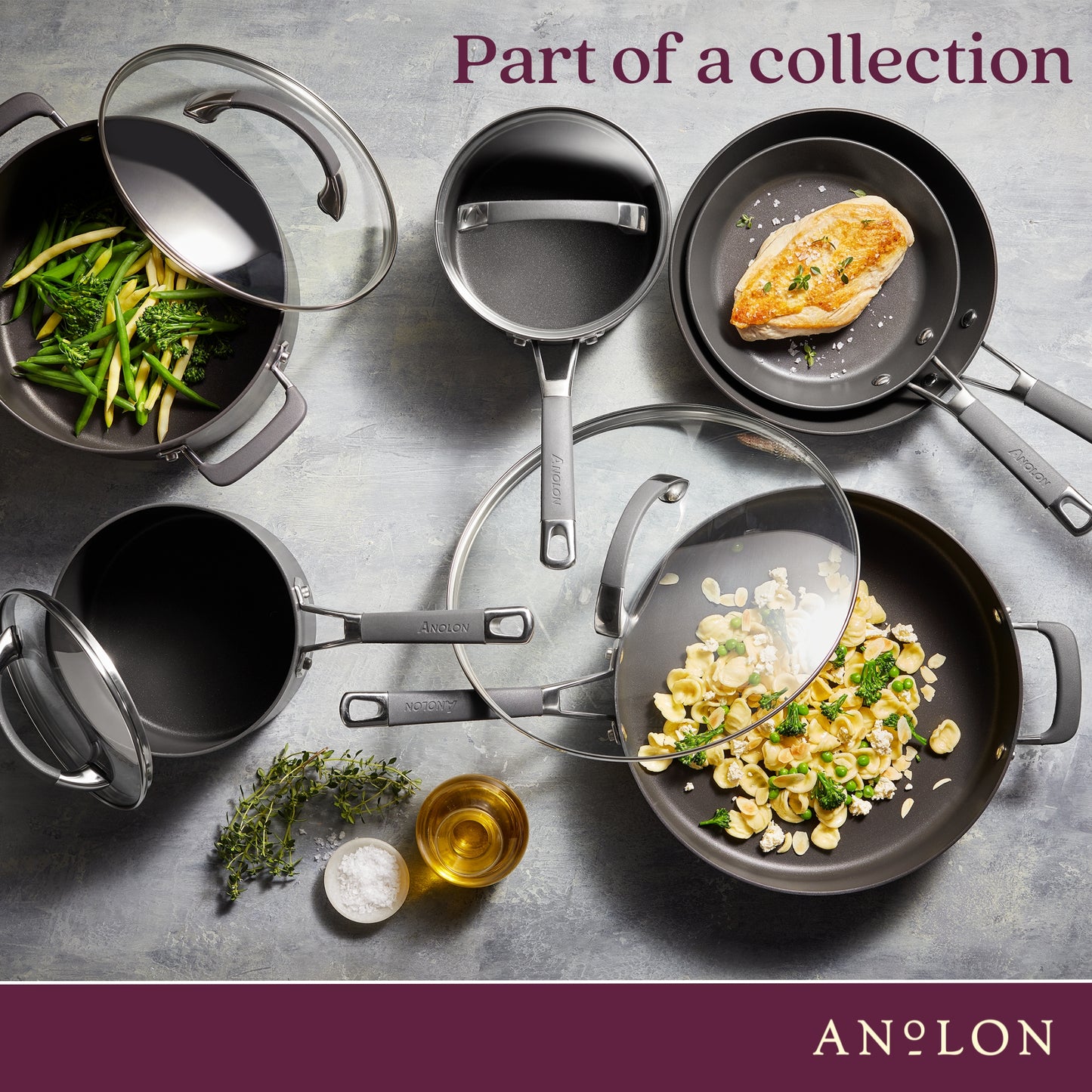Anolon Endurance+ Nonstick Induction Saucepan With Bonus Steamer 18cm/2.8L