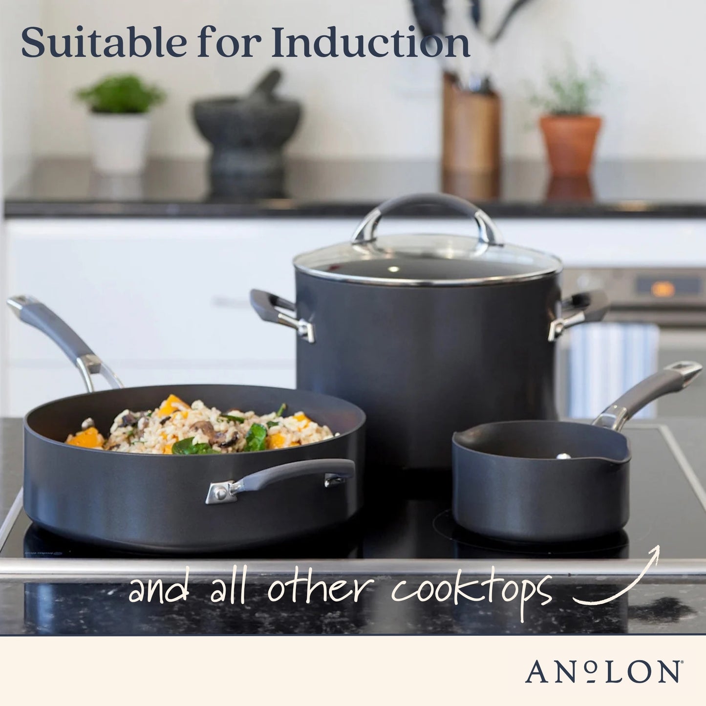 Anolon Endurance+ Nonstick Induction Skillet Triple Pack 20/24/28cm