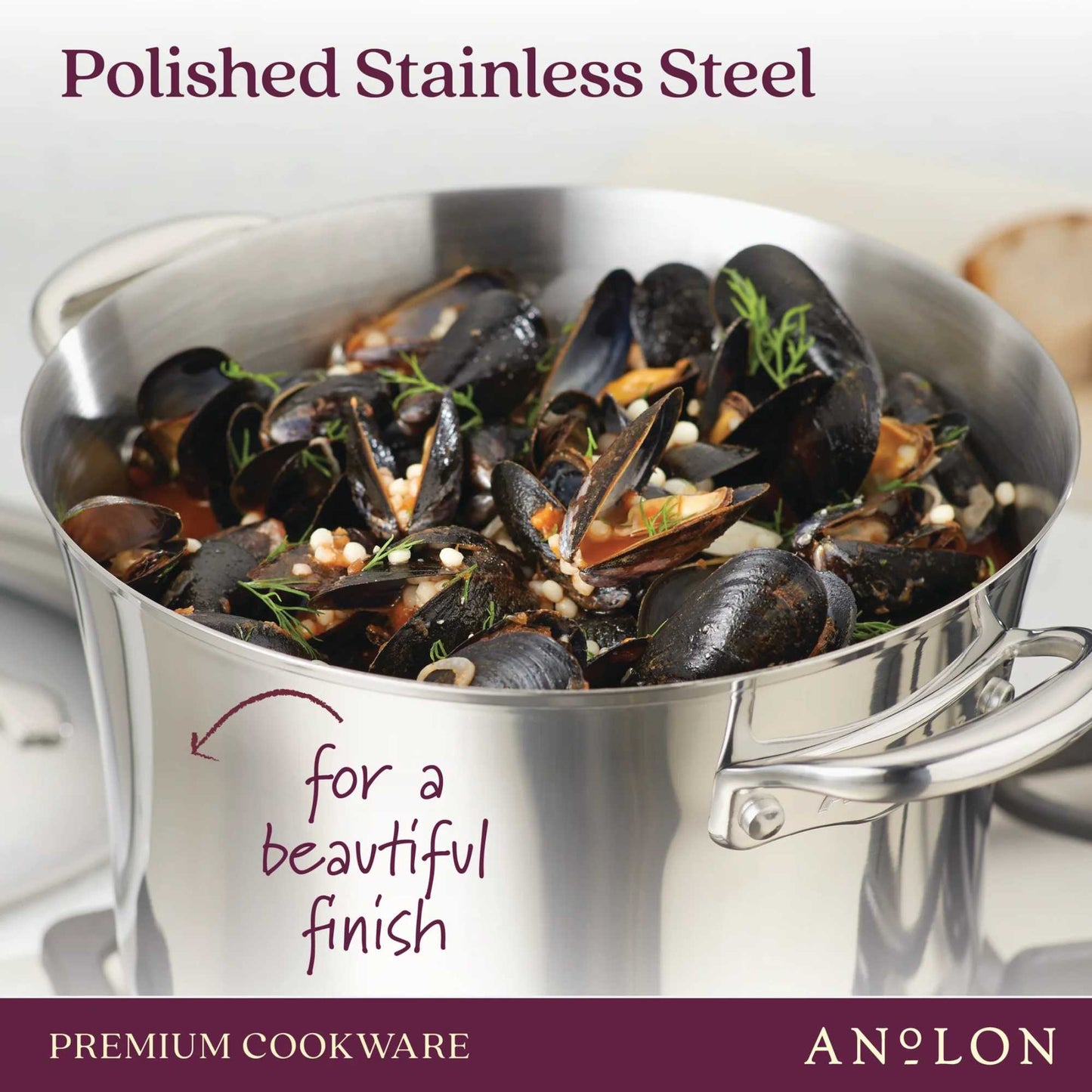 Anolon Nouvelle Copper Stainless Steel Covered Skillet 30cm