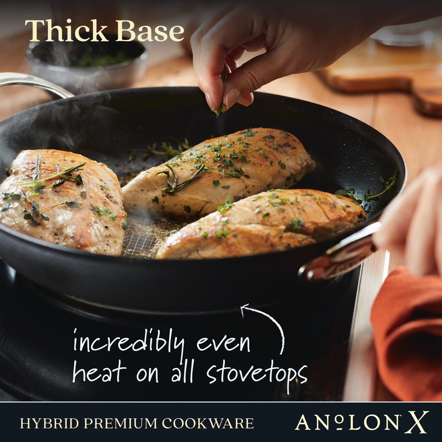 Anolon X Hybrid Stainless Steel Nonstick Induction 3 Piece Set