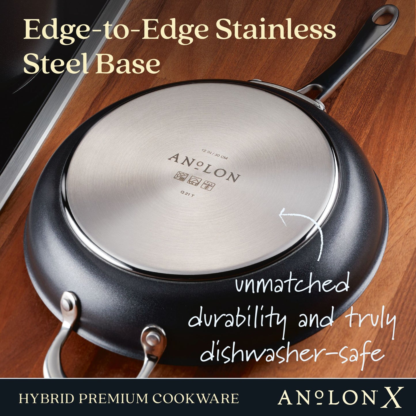 Anolon X Hybrid Stainless Steel Nonstick Induction 3 Piece Set