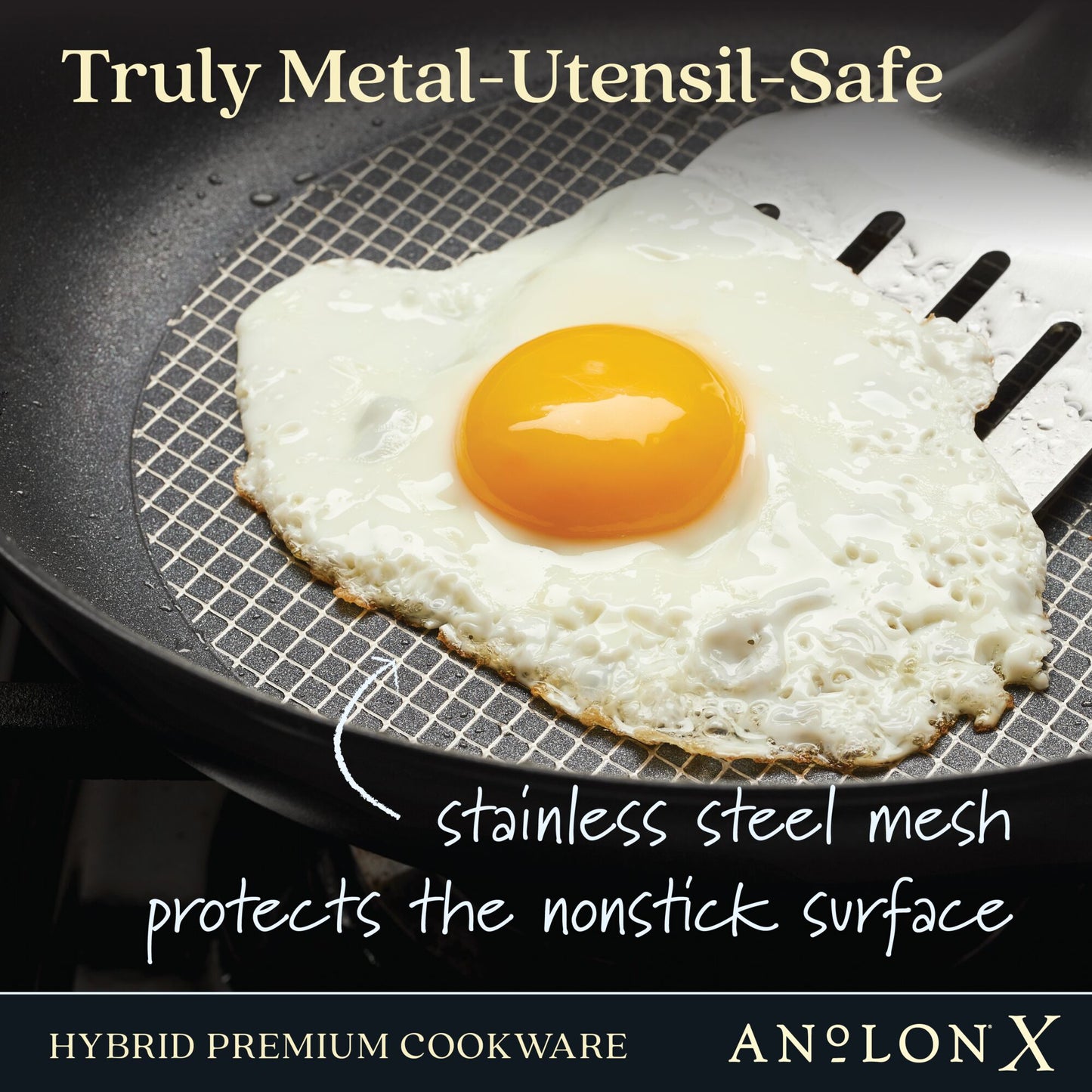 Anolon X Hybrid Stainless Steel Nonstick Induction 3 Piece Set