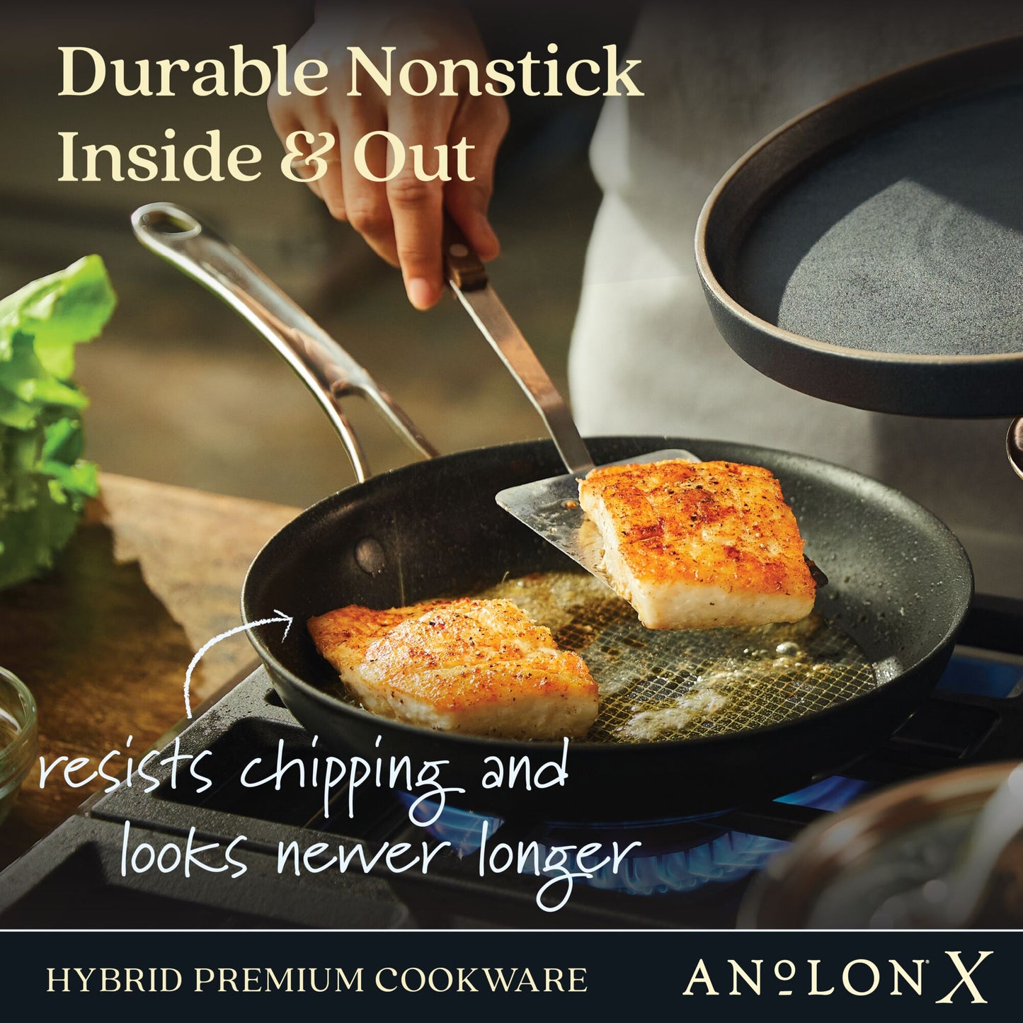 Anolon X Hybrid Stainless Steel Nonstick Induction 3 Piece Set