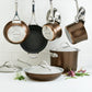 Anolon Nouvelle Copper Luxe Nonstick Induction 11 Piece Cookware Set Sable